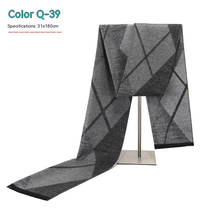 Men's Striped Winter Scarf Men's Striped Winter Warm Artificial Cas | Ectron Online
