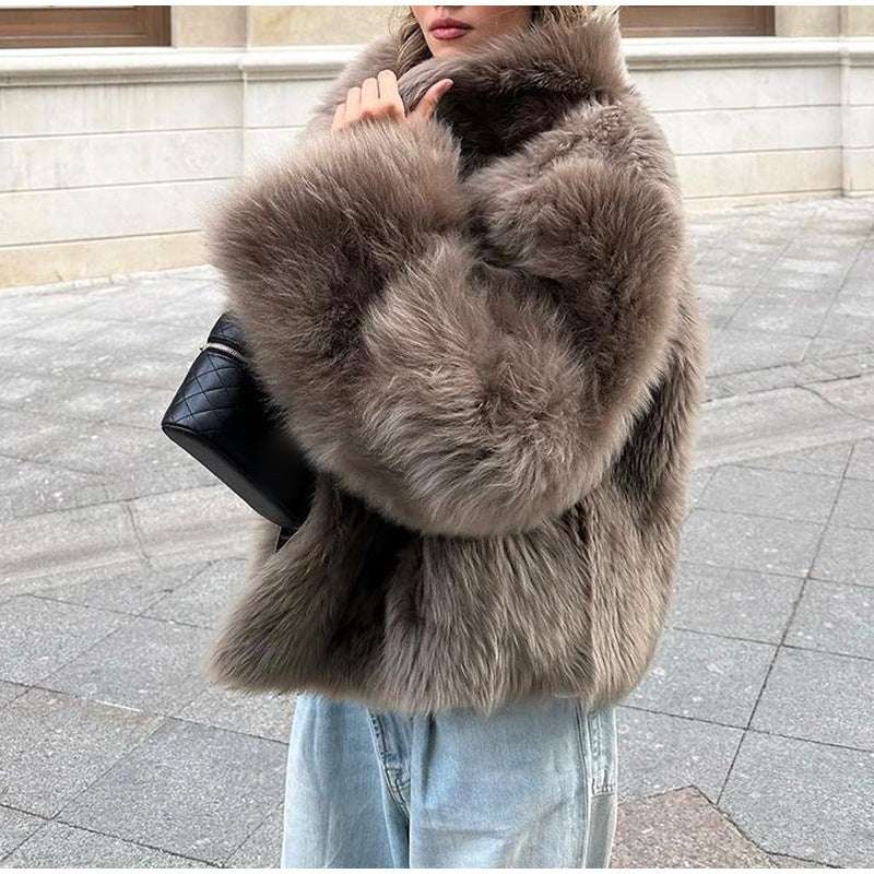 Eye-Catching Plush Fur Coat Plush Fur Coat Fashion Casual And Comfor | Ectron Online