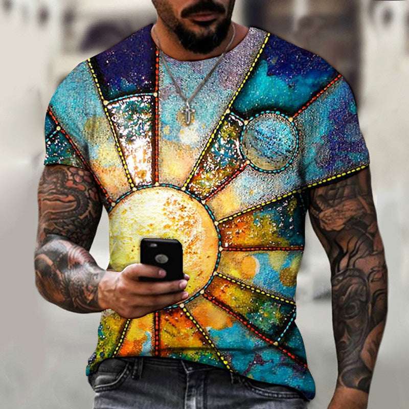 Fashion 3D Digital Print T-Shirt – Short Sleeve Trendy Tee Fashion 3D Digital Printing Short Sleeve | Ectron Online