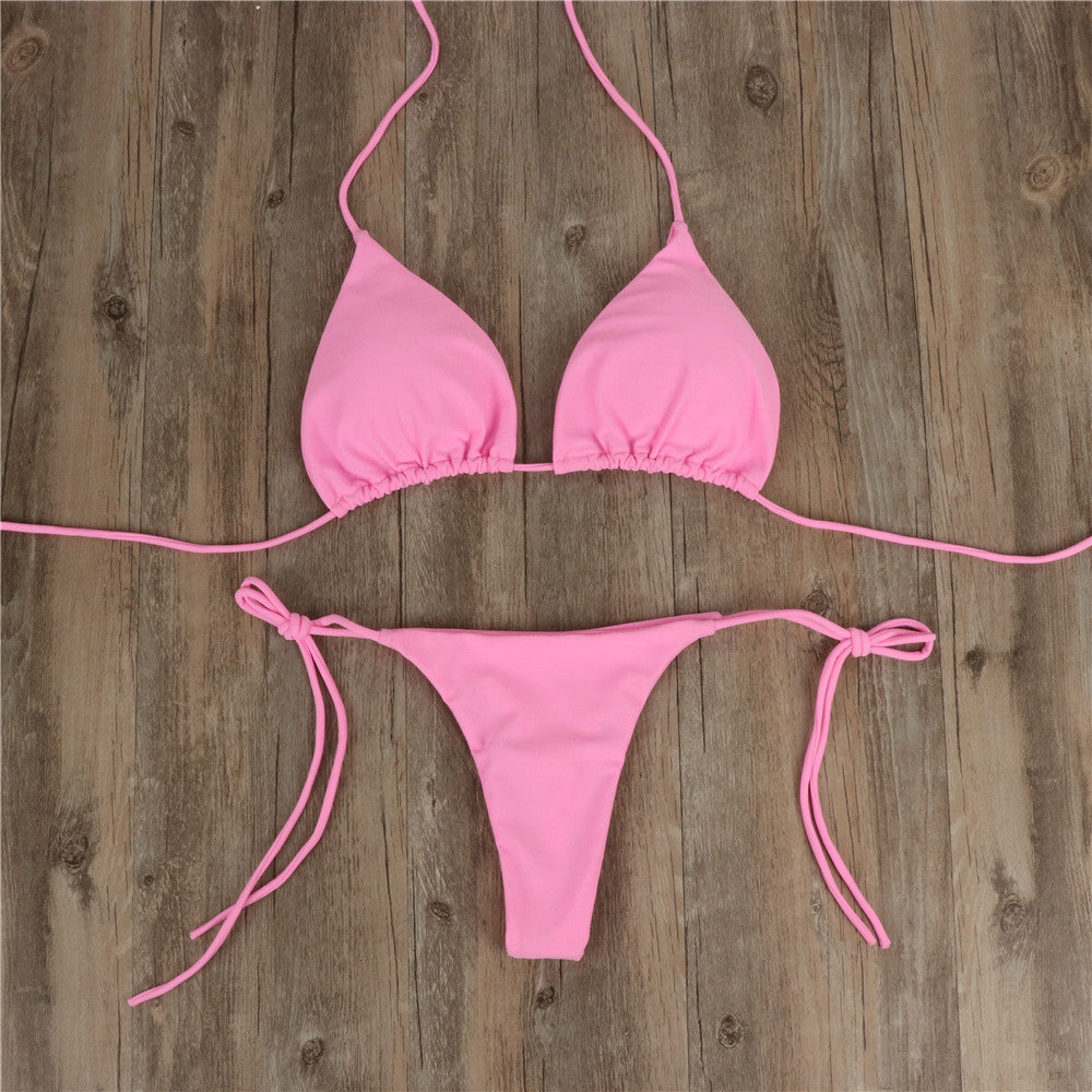 2pcs Women’s Halterneck Lace-Up Bikini – Sexy Adjustable Swimsuit 2pcs Halterneck Lace-up Bikini Women Sum | Ectron Online