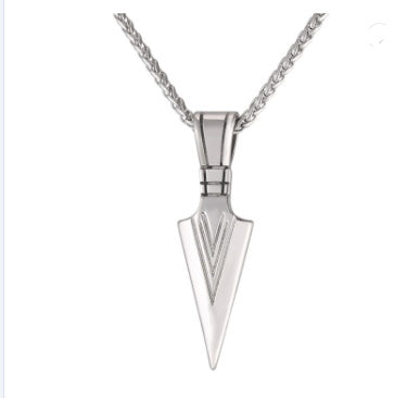 European America jewelry men stainless steel spear necklace with chain