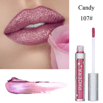 Moisturizing Candy Color Lip Gloss Waterproof Glitter Liquid Lipstick Long Lasting Makeup Lipstick