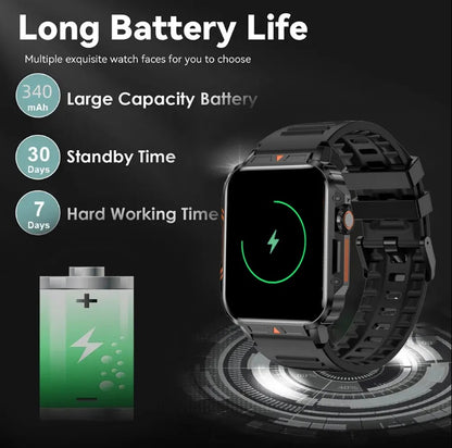 L81 Outdoor Sports Smartwatch - Big Battery & Bluetooth Call - Waterproof L81 Outdoor Sports Square Smartwatch Ans | Ectron Online