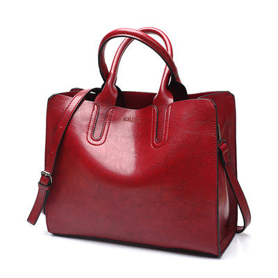 {{ brand }} Sofia Spanish Trunk Tote – Elegant Women's PU Leather Handbag Red has logo - Sofia Spanish Trunk Tote