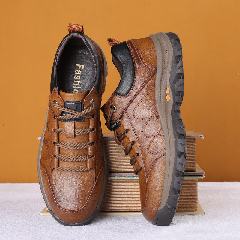 Men’s High-Top Leather Anti-Slip Snow Boots – Durable & Warm High top leather shoes anti slip men's s | Ectron Online