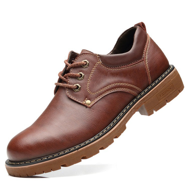 Thick-Soled Casual Leather Lace-Up Men’s Shoes Thick-Soled Casual Leather Lace-up Men's | Ectron Online