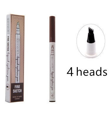 4-head waterproof eyebrow pen set with fine sketch box and tube applicator