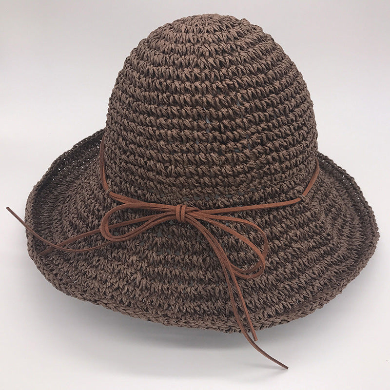 Japanese Foldable Straw Hat for Women Women's Fresh Hand-woven Japanese Foldab | Ectron Online