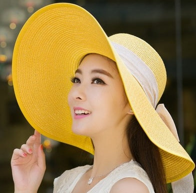 Summer Korean version of the tide hat female folding summer beach hat sun hat