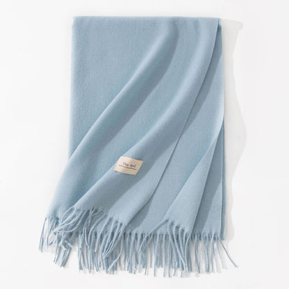 Pure Color Artificial Cashmere Scarf Women's Winter High-grade Shawl