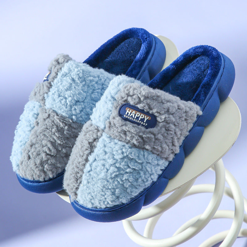 Colour-matching EVA Winter Slippers – Warm Thick-soled House Shoes Color-matching Home Slippers Winter EVA | Ectron Online