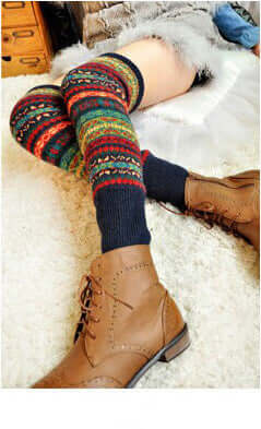 Warm thick cotton socks color knee pads boots socks Warm thick cotton socks color knee pads | Ectron Online