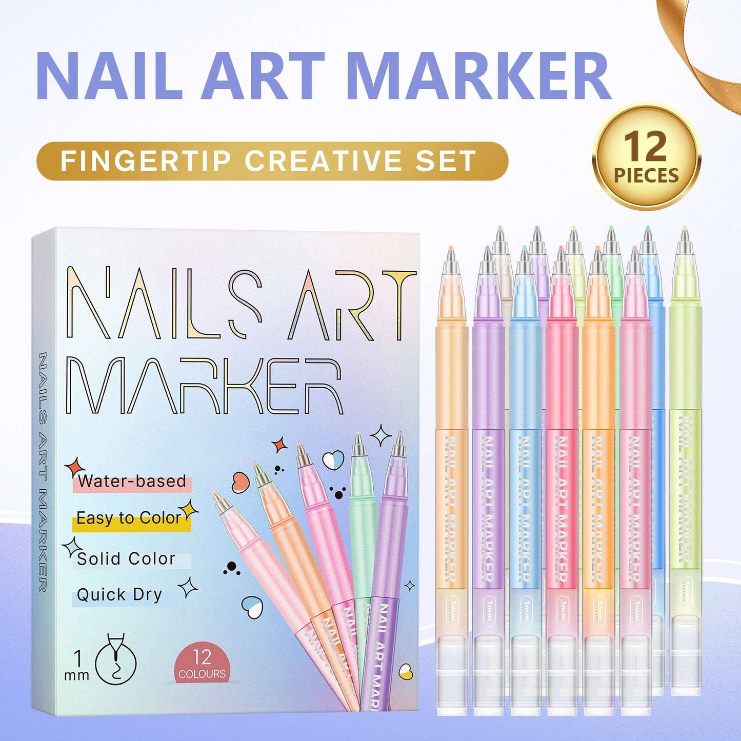 Painted Graffiti Nail Art Highlighter And Outline Graffiti Pen Set