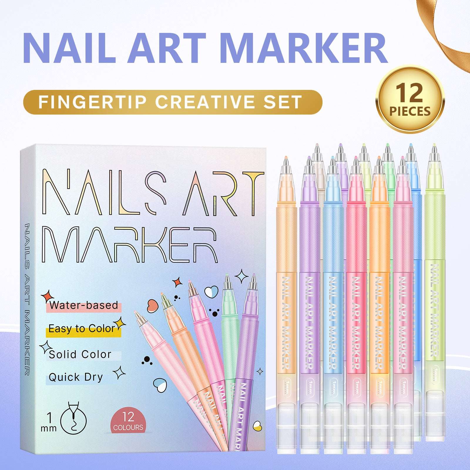 Painted Graffiti Nail Art Highlighter And Outline Graffiti Pen Set