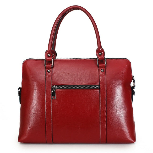 Fashionable lady leather briefcase