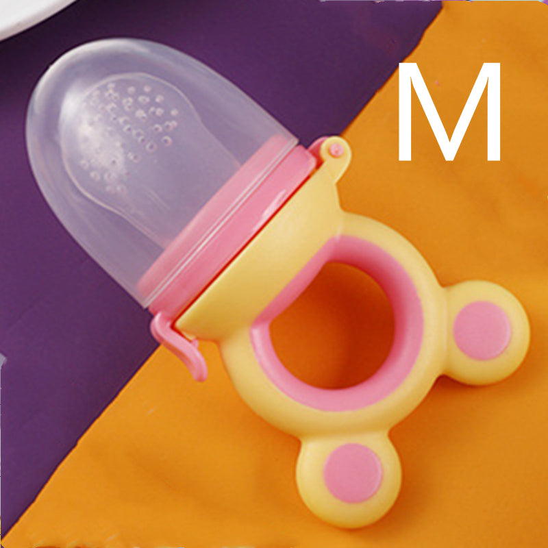 {{ brand }} Fruit and Vegetable Feeder yellow and pink M - Baby products baby pacifier fruit and vegetable silicone