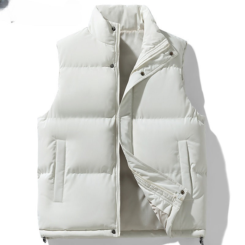 Men's Plus Size Warm Down Cotton Vest Men's Plus Size Stand Collar Sleeveless | Ectron Online