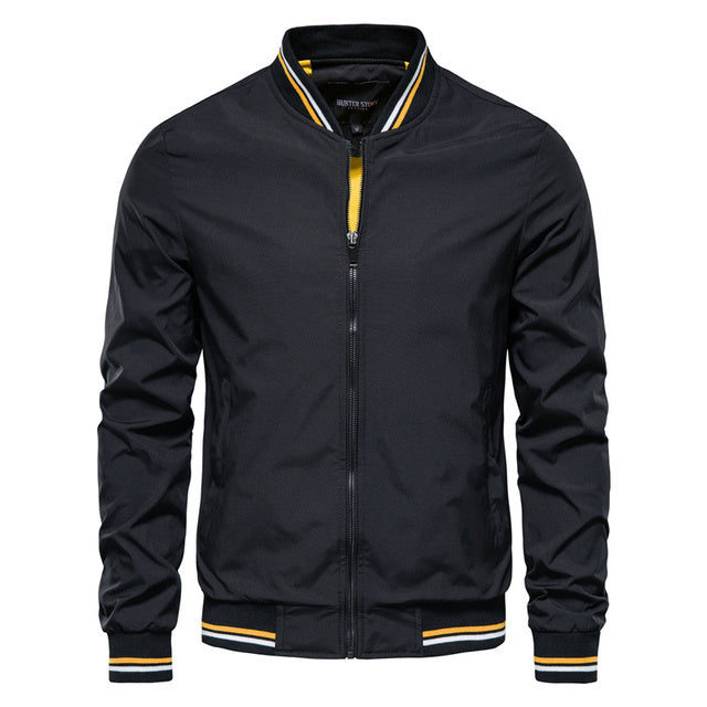 Men's Striped Zip-up Jacket - Casual & Sporty Outerwear Men's Striped Zip-up Jacket With Pockets | Ectron Online