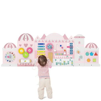 11-in-1 Montessori Wall Busy Board 11-in-1 Montessori Wall Busy Board (Pink | Ectron Online