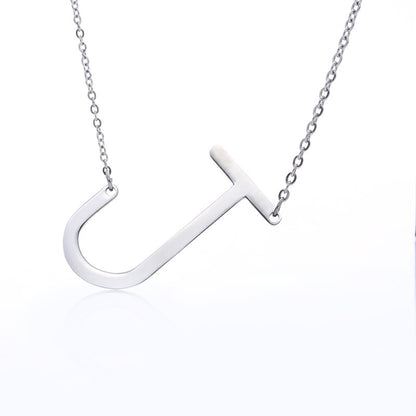 Fabulous Rose Gold Plated Stainless Steel Initial Letter Pendant Necklace