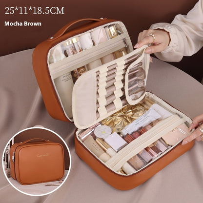 Three-in-one Multifunctional Partition Storage PU Cosmetic Bag