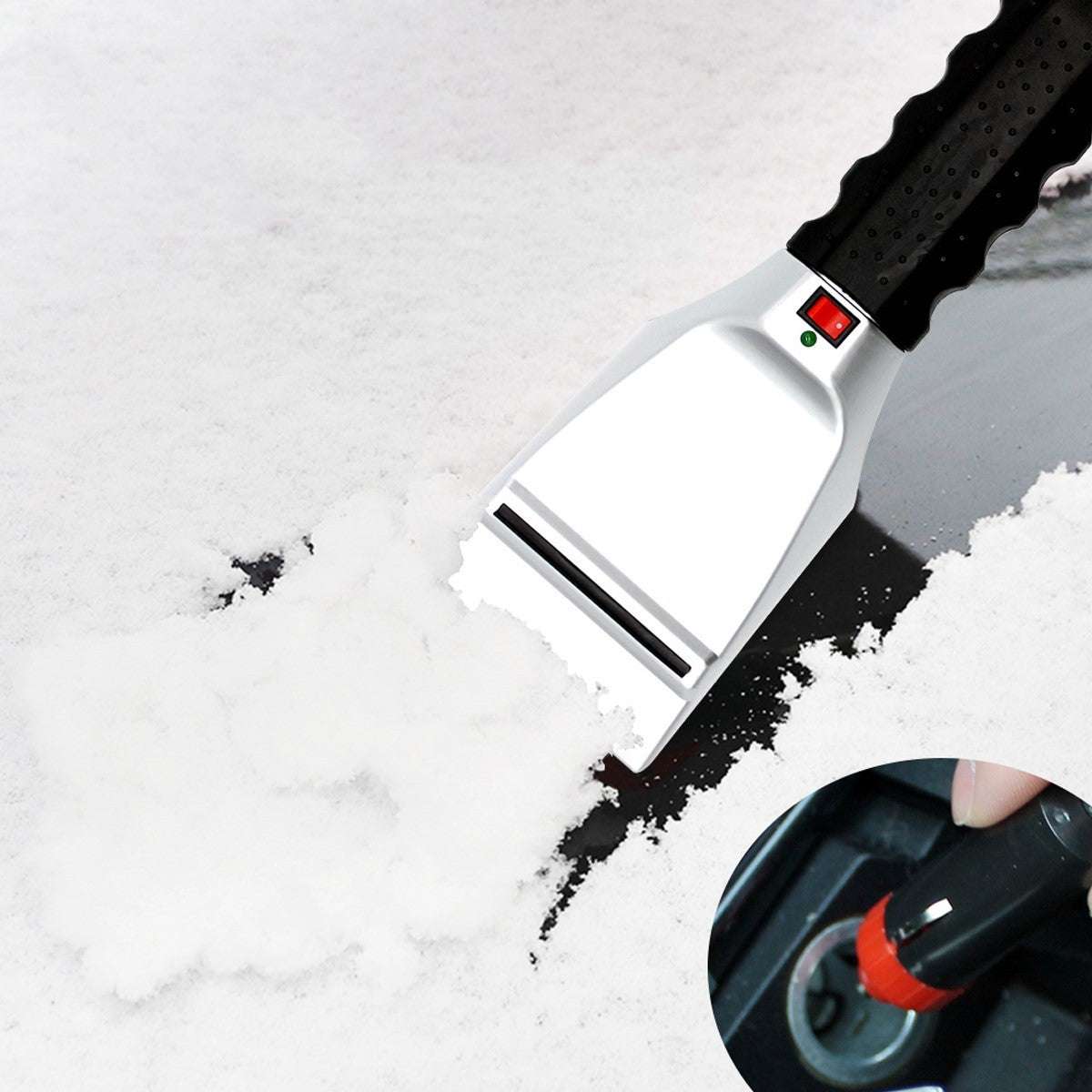 Heatable Snow Removal Shovel & Ice Scraper for Vehicle