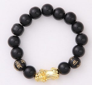Obsidian Bracelet: 18K Gold, Pearls, Six Brave Words Fine Jewelry | Ectron Online