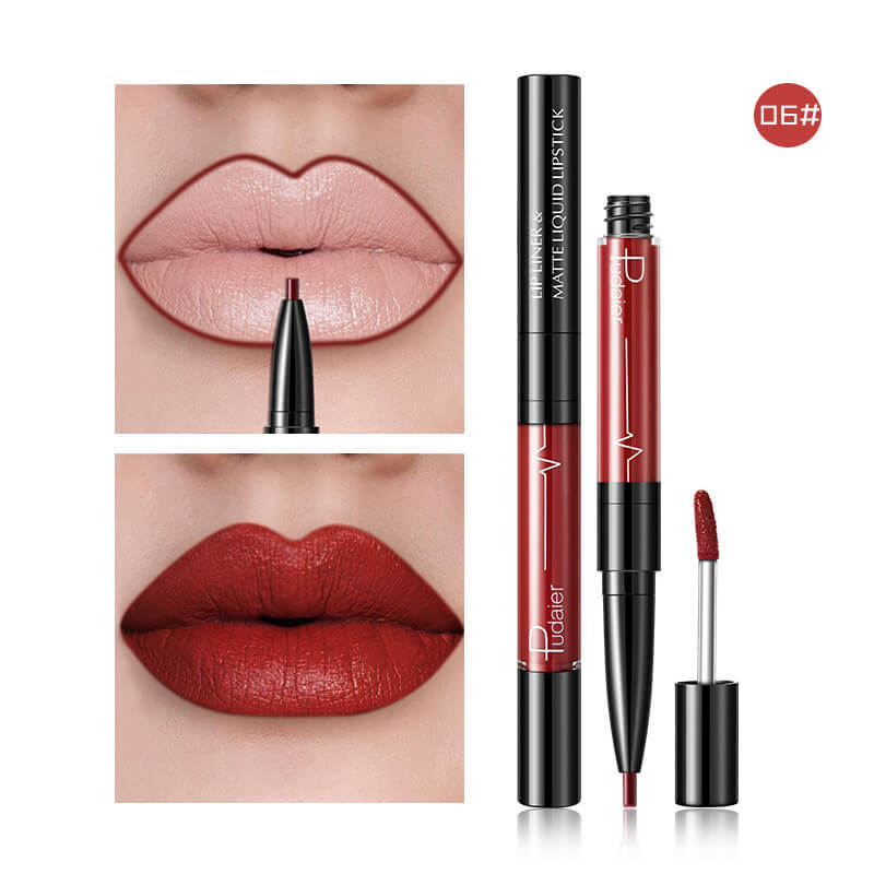 Pudaier Matte Lip Gloss & Liner 2-in-1 Kit Pudaier Matte Lip Gloss Lip Liner 2 in1 | Ectron Online