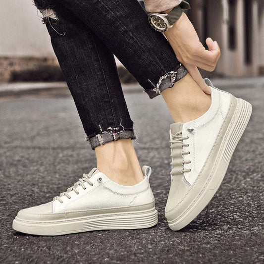 Men’s Plus Size No-Tie Leather Sneakers