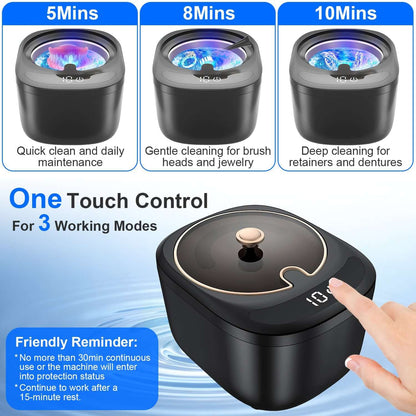 45kHz Ultrasonic Retainer Cleaner - 230ML UV Dental Machine