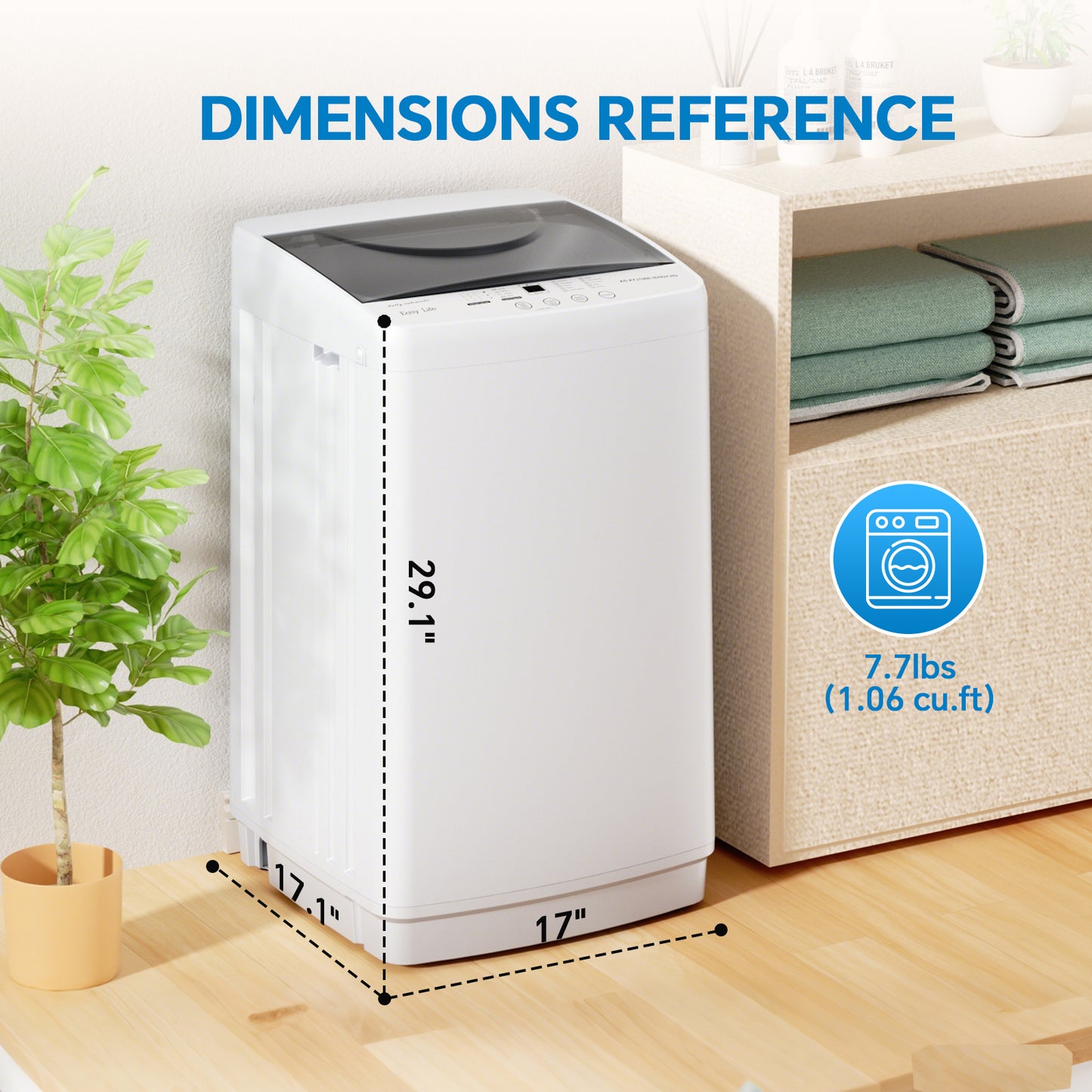 7.7 lbs Portable Washing Machine | Fully Automatic Compact Model
