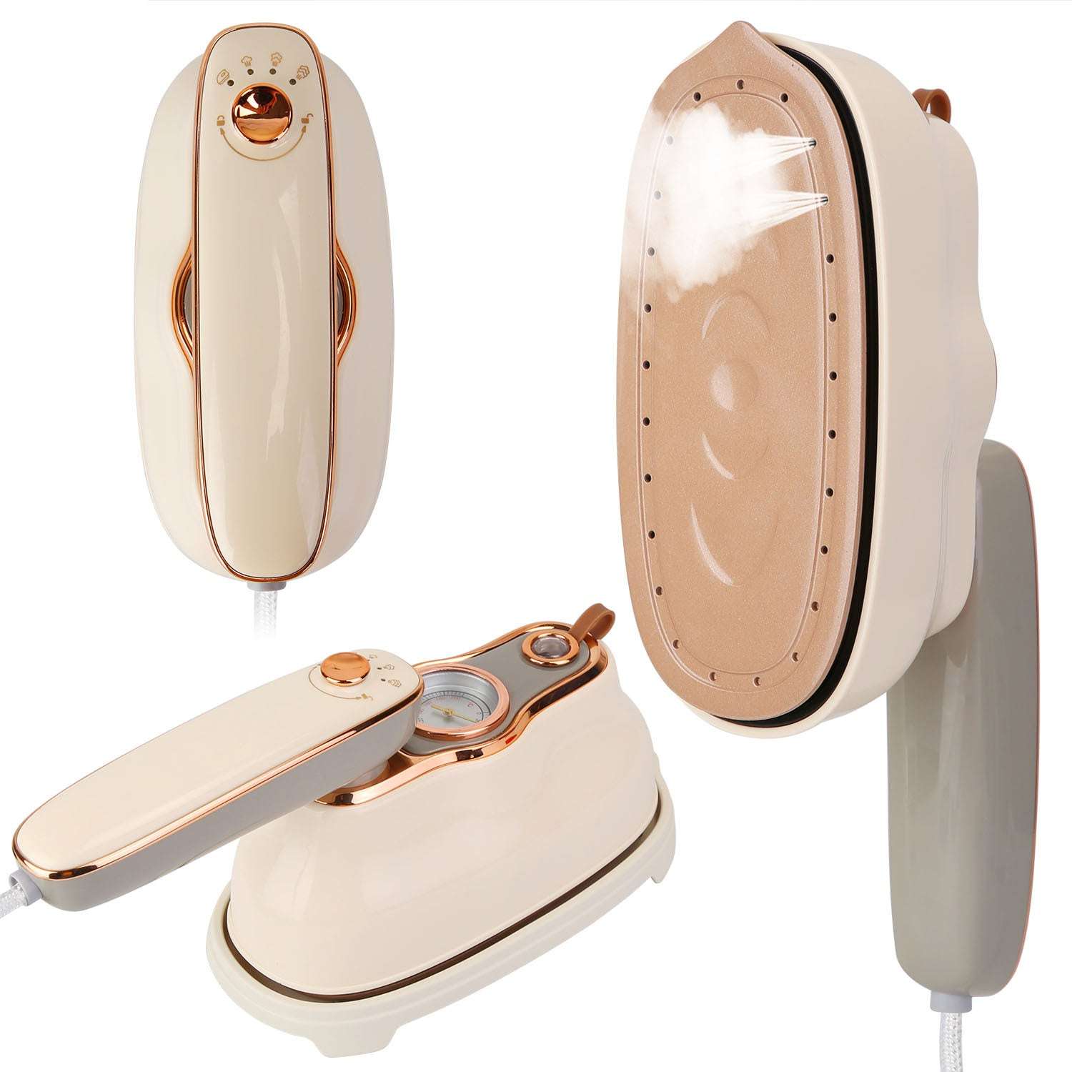 1Pc 1200W Foldable Handheld Clothes Iron Steamer With Wet Dry Ironing Mode Portable Garment Steamer Travel Clothing Wrinkles Remover With Temperature Display 1Pc 1200W Foldable Handheld Clothes Iron | Ectron Online