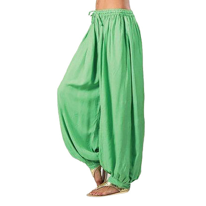 Solid Color Loose Large Size Elastic Band Wide-leg Pants