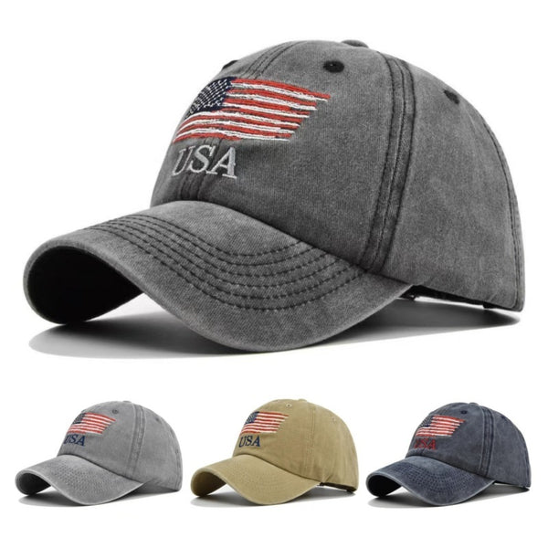 Washed Distressed Letters Baseball Cap – Vintage Cotton Hat