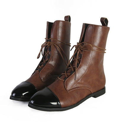 Rough Low-Heeled Handsome Motorcycle Martin Boots