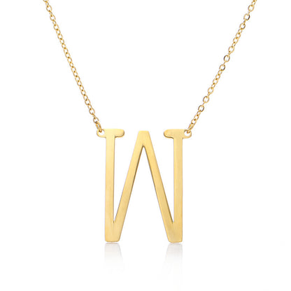 Fabulous Rose Gold Plated Stainless Steel Initial Letter Pendant Necklace