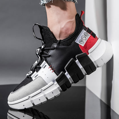 Leather panel casual sneakers