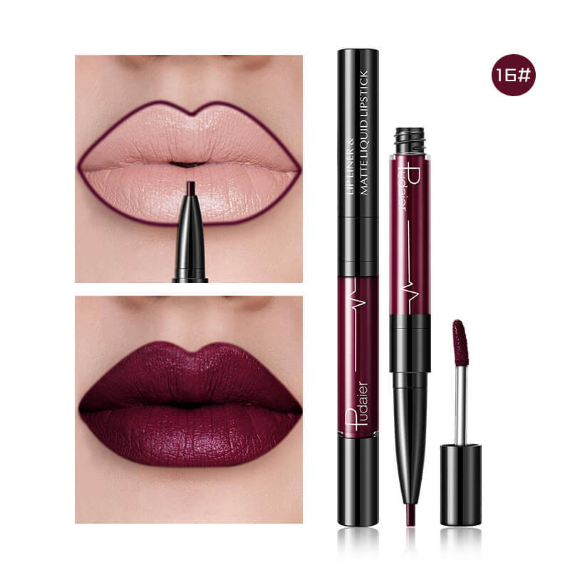 Pudaier Matte Lip Gloss & Liner 2-in-1 Kit Pudaier Matte Lip Gloss Lip Liner 2 in1 | Ectron Online