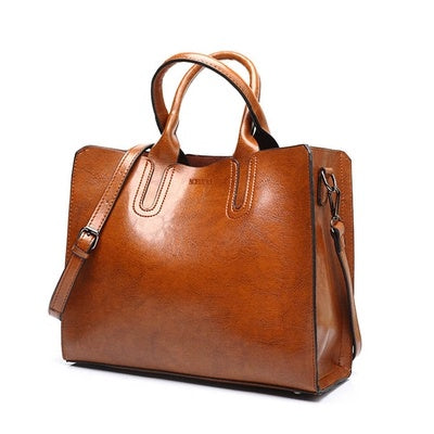 {{ brand }} Sofia Spanish Trunk Tote – Elegant Women's PU Leather Handbag Brown has logo - Sofia Spanish Trunk Tote