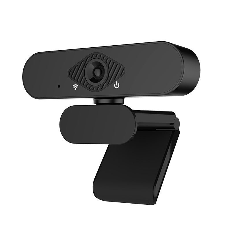 Black webcam on a white background