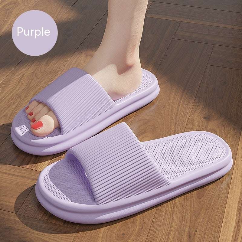 Striped Design Home Slippers For Women Men Soft Anti-slip Floor Bathroom Slippers Solid House Shoes Striped Design Home Slippers For Women M | Ectron Online