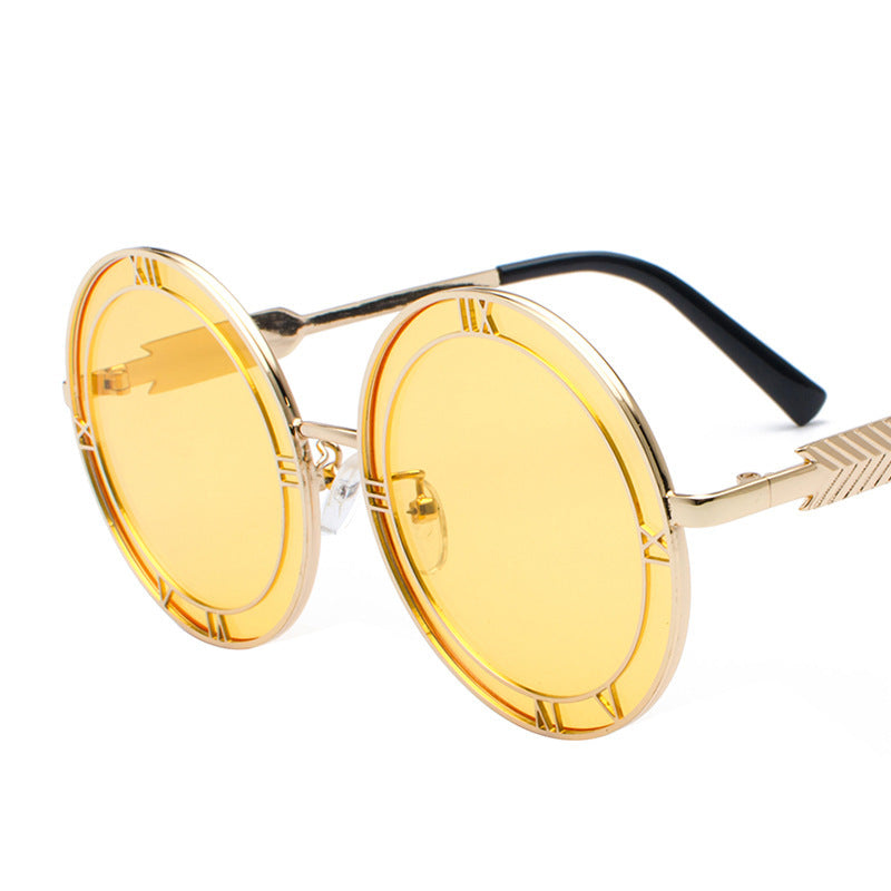 Round Frame Resin Fashion Metal Sunglasses