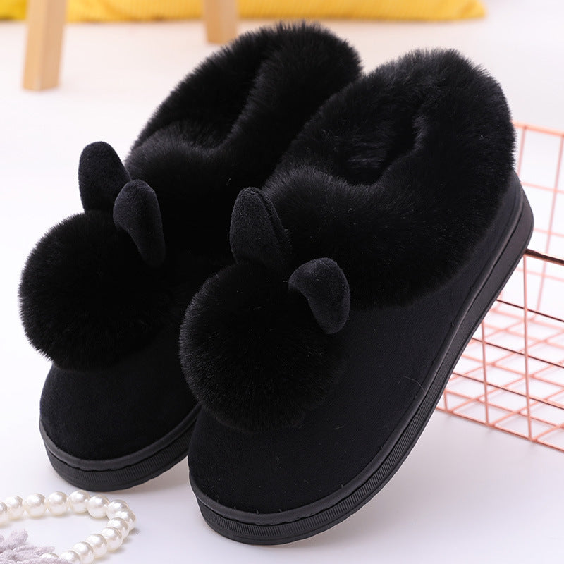 Cute Long Ear Bunny Slippers Long Ear Single Ball Cotton Shoes For Me | Ectron Online
