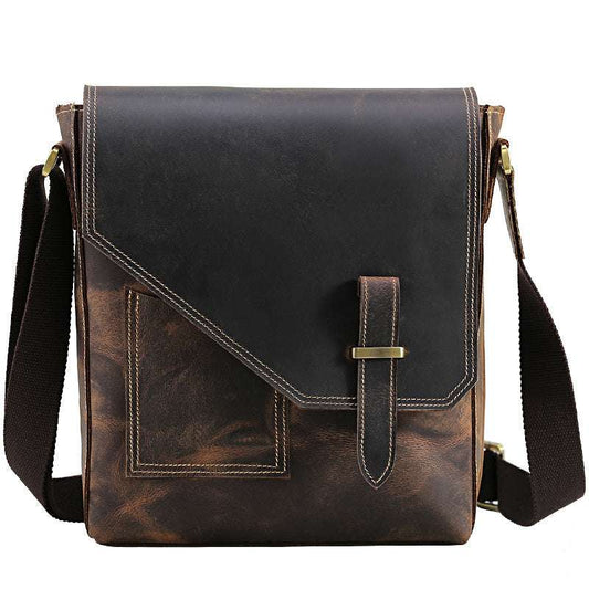 Top Layer Cowhide Casual Leather Men's Bag

