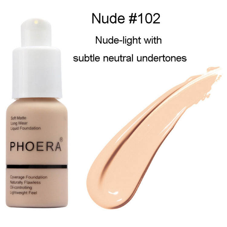 Full-Coverage Foundation: Long-Lasting and Natural Explosive Press Type Oil Control Natural Color Matte Concealer Foundation Cream | Ectron Online