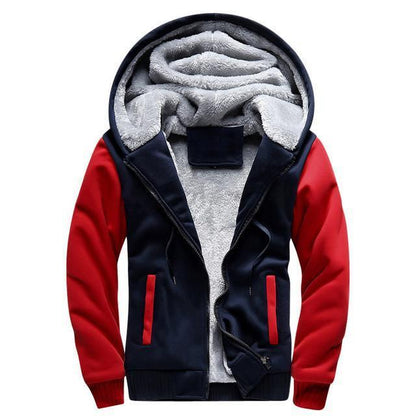 Hooded Fleece Baseball Jacket