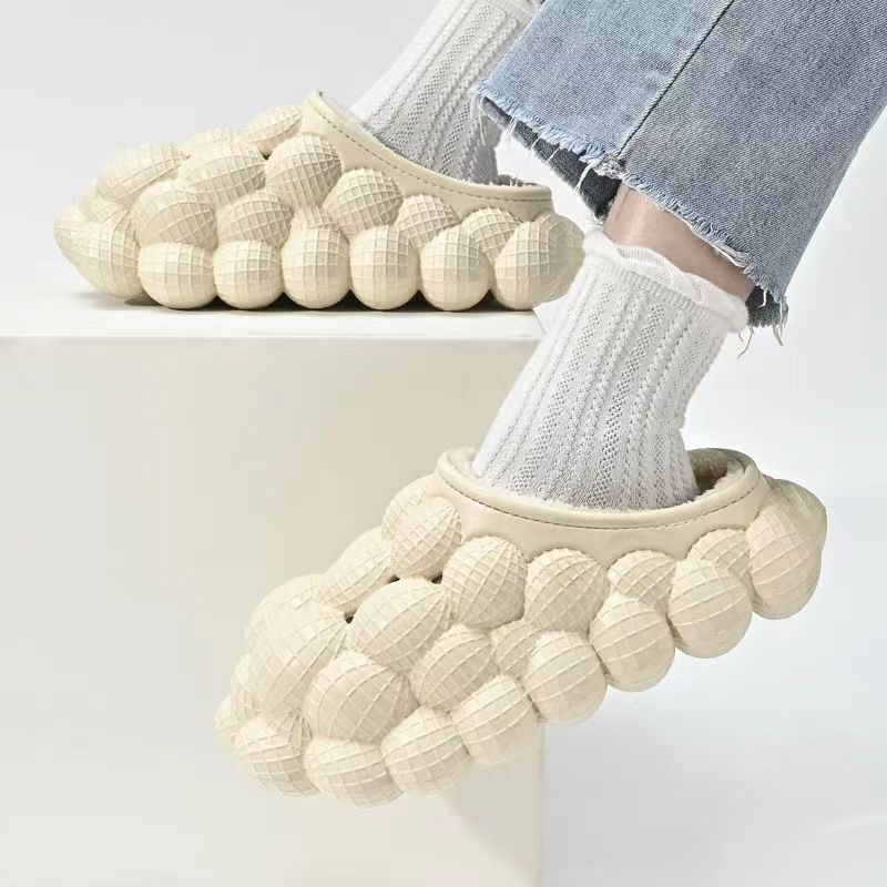 Winter Cotton Slippers – Non-slip Indoor & Outdoor Bubble Soles Cotton Slippers Winter Indoor Outdoor No | Ectron Online