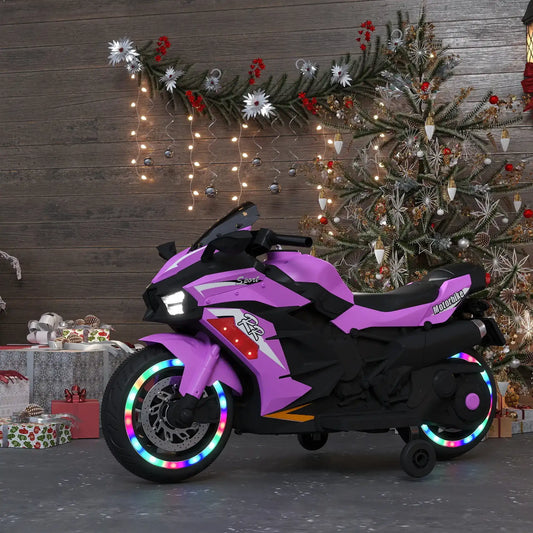 12V Pink Kids Electric Motorcycle | Bluetooth & Light-Up Wheels Kids Powered Ride-ons Toy, Kids Motorcyc | Ectron Online