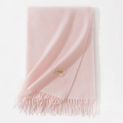 Pure Color Artificial Cashmere Scarf Women's Winter High-grade Shawl