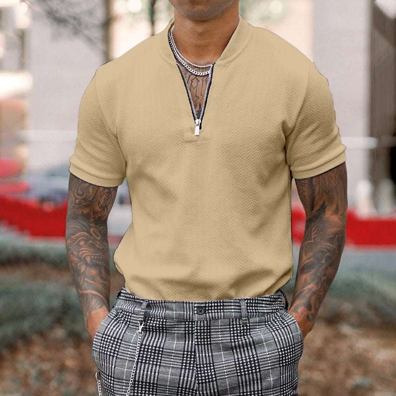 Men’s Casual Polo Shirt – Fashionable Short Sleeve Polo Collar Men's Fashion Casual Polo Collar Polo Sh | Ectron Online